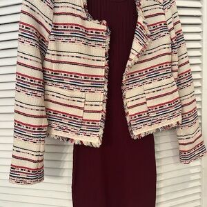 ALC Burgundy ribbed Mini Dress